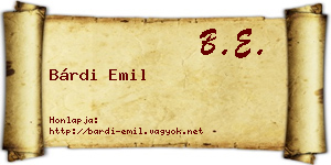 Bárdi Emil névjegykártya